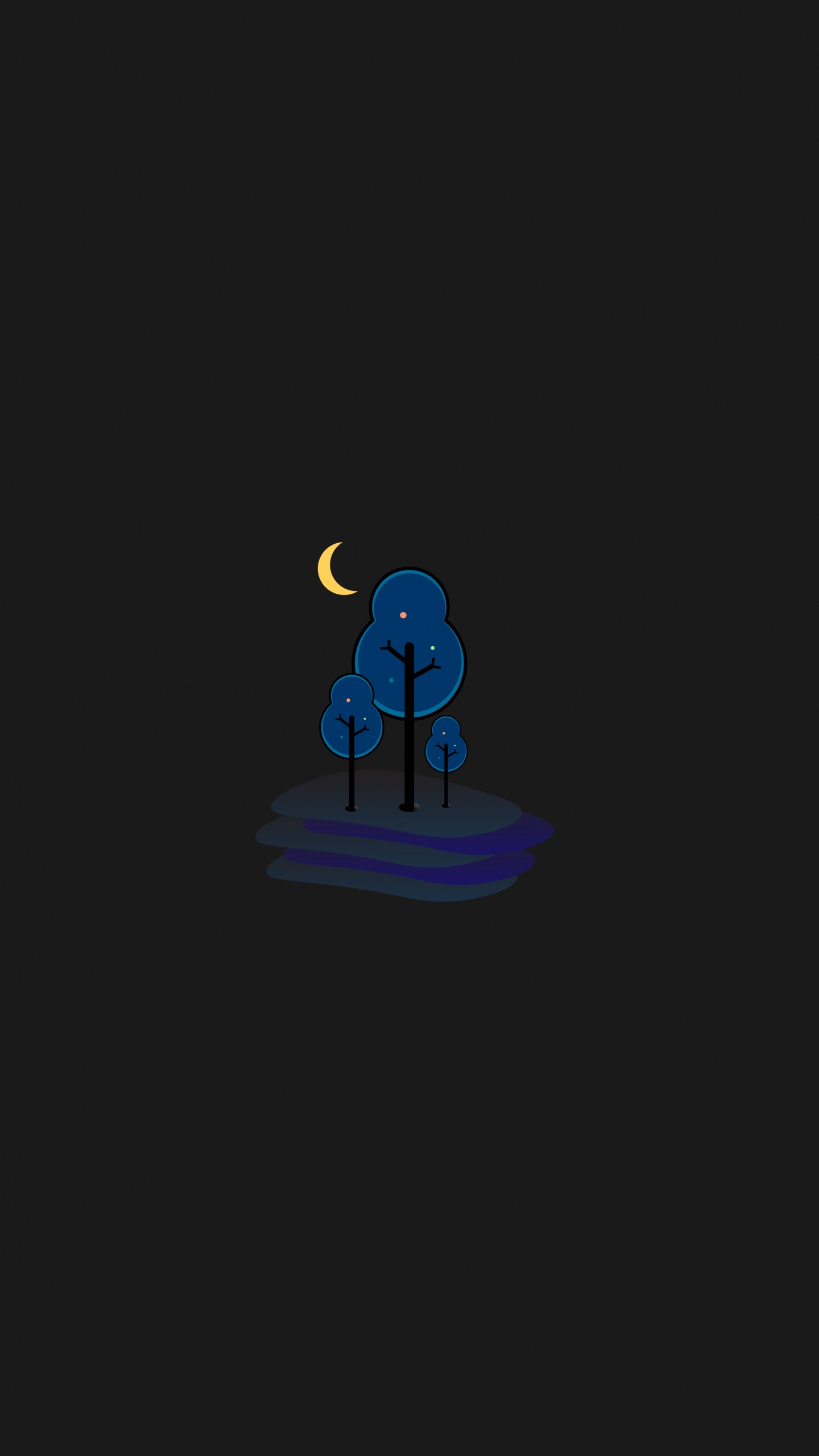 Minimalismus, Animation, Cartoon, Crescent, Zeichentrickfilm. Wallpaper in 1440x2560 Resolution