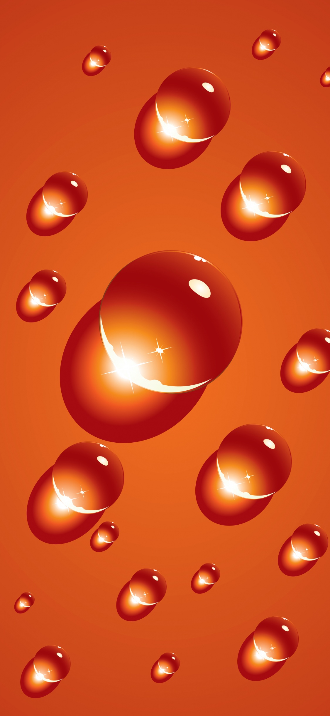 Water Droplet in Orange. Wallpaper in 1125x2436 Resolution