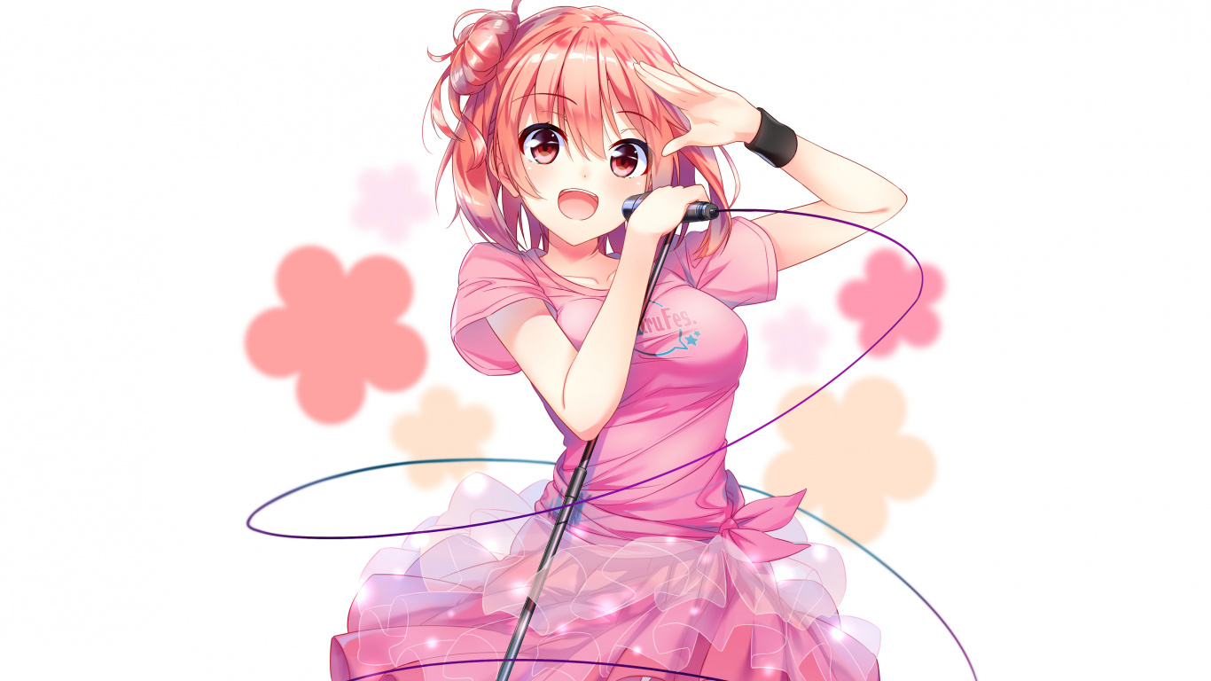 Anime, Pink, Joint, Wolle, Yui Yuigahama. Wallpaper in 1366x768 Resolution