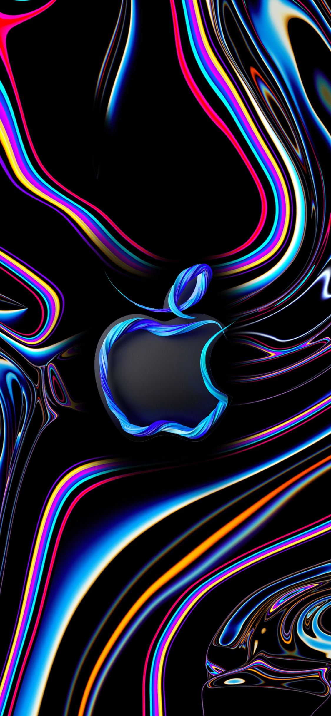 Apple, IPhone, Manzana, Azul, Patrón. Wallpaper in 1125x2436 Resolution