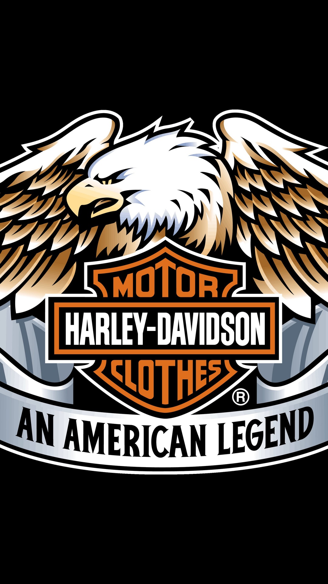 Harley Davidson, Motocicleta, Águila, Logotipo, Emblema. Wallpaper in 1080x1920 Resolution