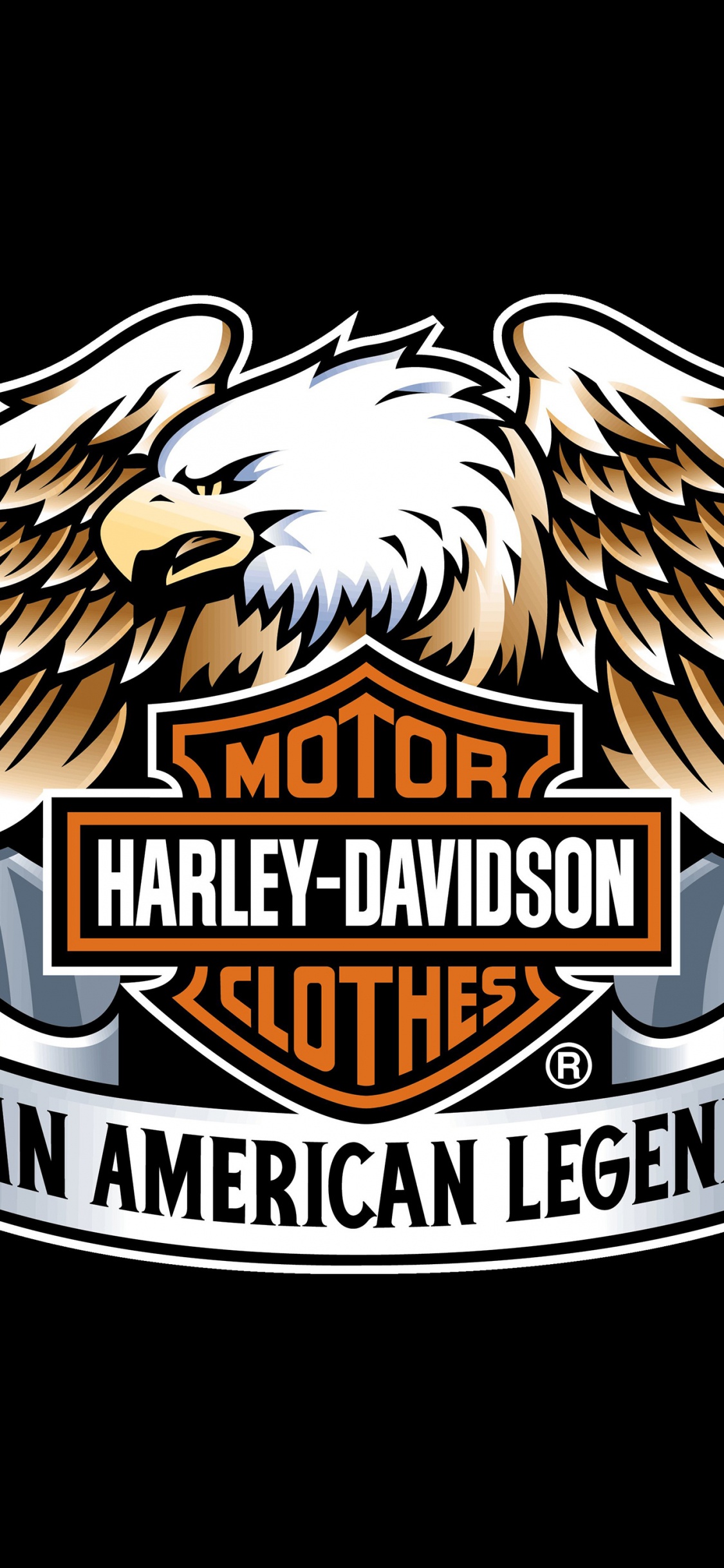 Harley Davidson, Aigle, Logo, Emblème, Oiseau. Wallpaper in 1125x2436 Resolution