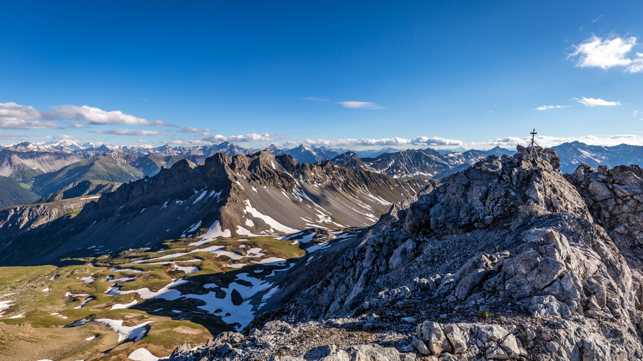 Davos, Montaña, Paisaje Natural, Pendiente, Nieve. Wallpaper in 1280x720 Resolution