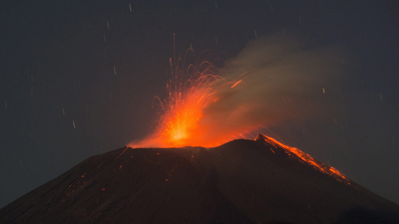 类型的火山爆发, 熔岩, 屏蔽火山, 成层, 熔岩圆顶 壁纸 1366x768 允许