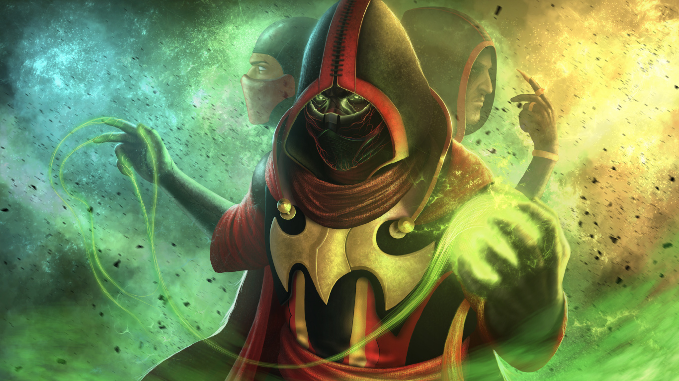 Ermac, Mortal Kombat, Illustration, Art, Demon. Wallpaper in 1366x768 Resolution