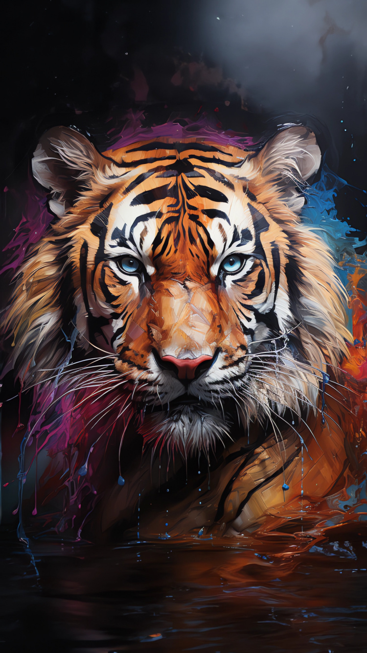 Tigre de Bengala, Camiseta, Tigre Volador, Tigre Siberiano, Tigre. Wallpaper in 750x1334 Resolution