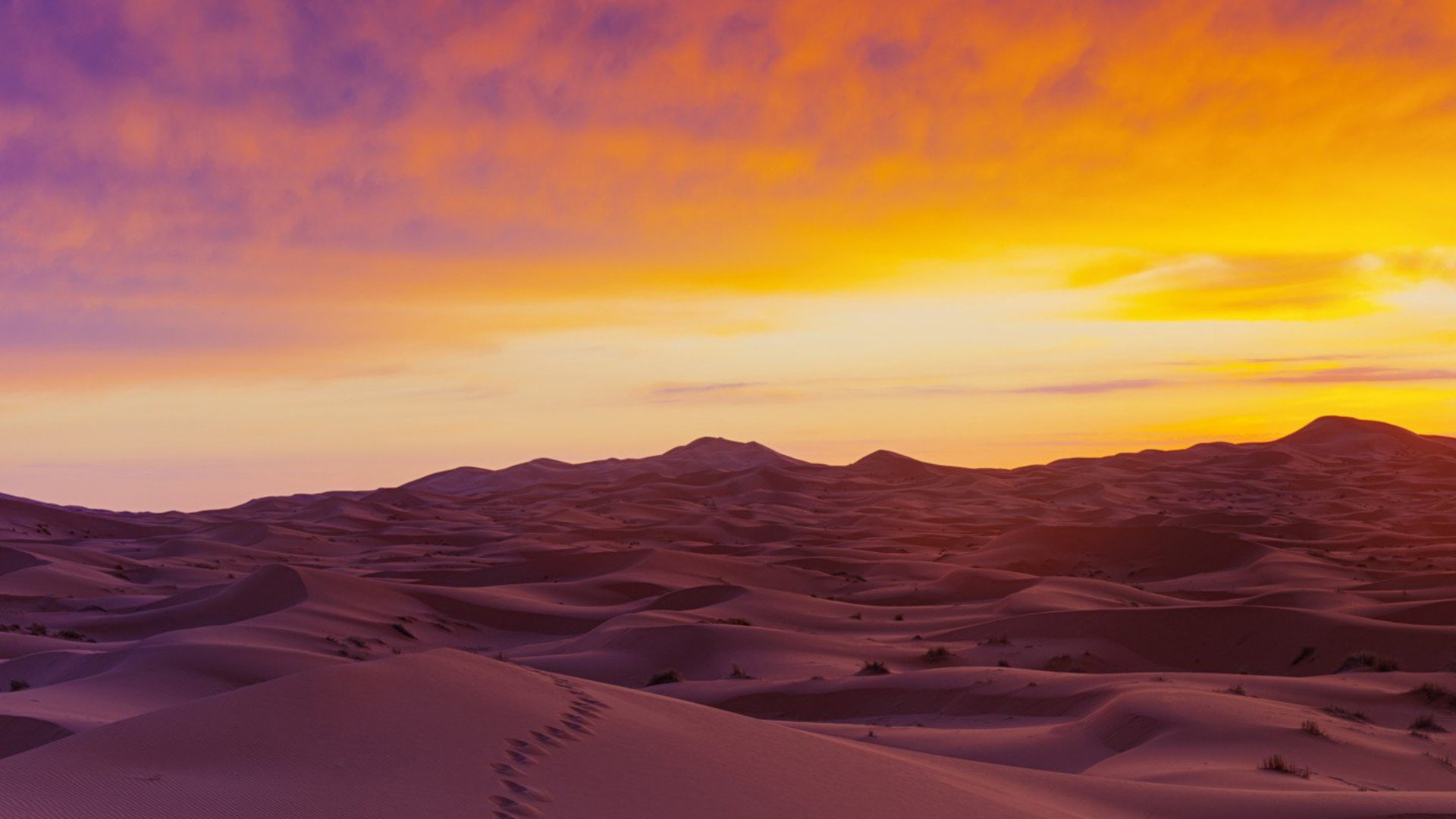 Erg, Wadi, 沙, 风积地貌, 天空 壁纸 1920x1080 允许