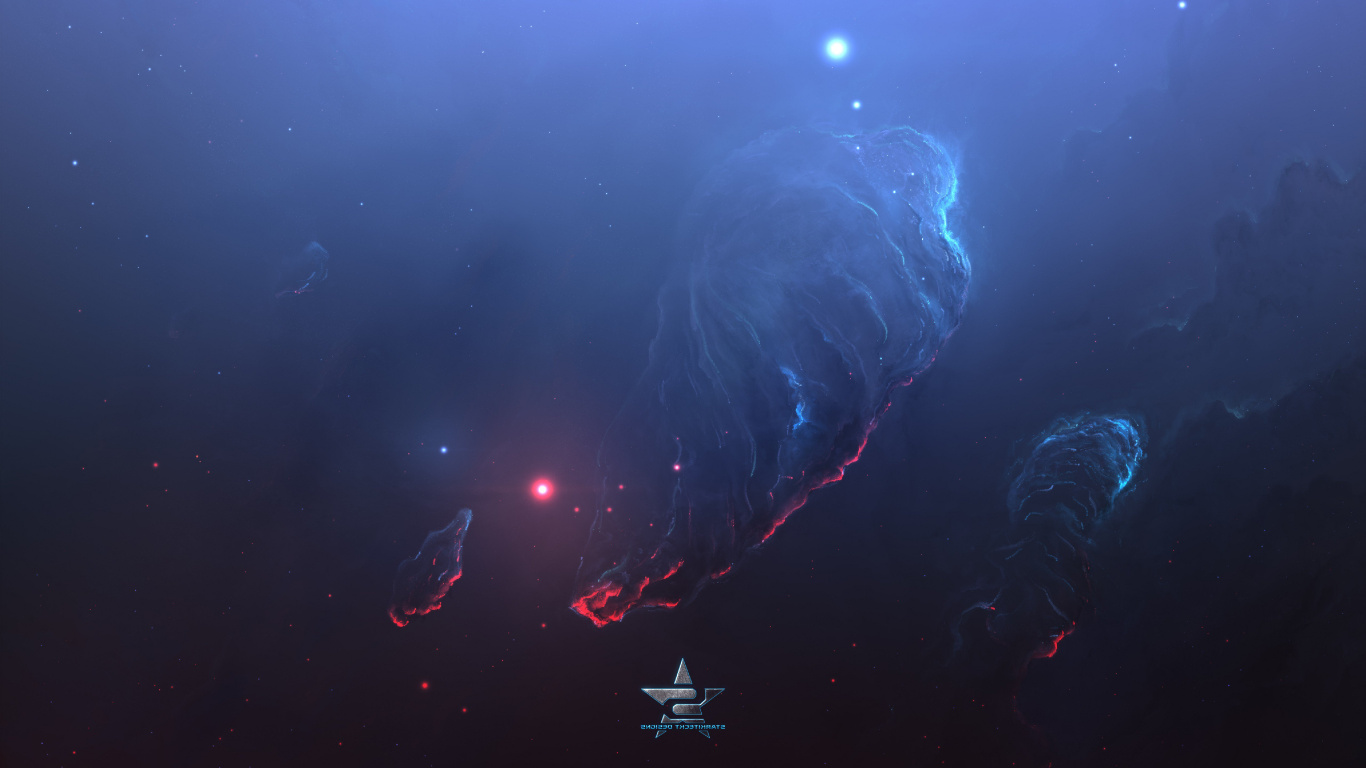 Blaue Und Weiße Abstrakte Malerei. Wallpaper in 1366x768 Resolution