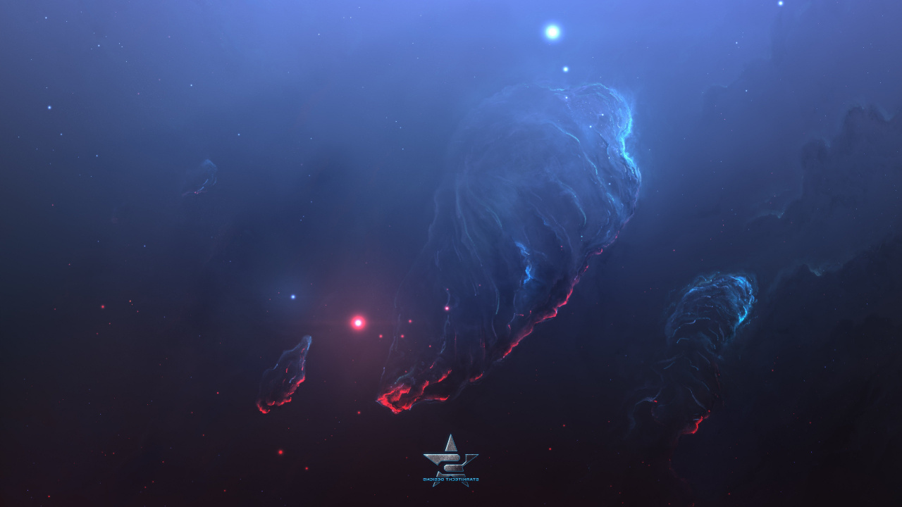 Peinture Abstraite Bleue et Blanche. Wallpaper in 1280x720 Resolution