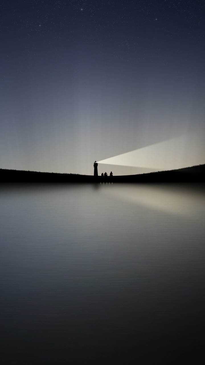 Bâtiment en Béton Blanc Sur Plan D'eau Pendant la Nuit. Wallpaper in 720x1280 Resolution