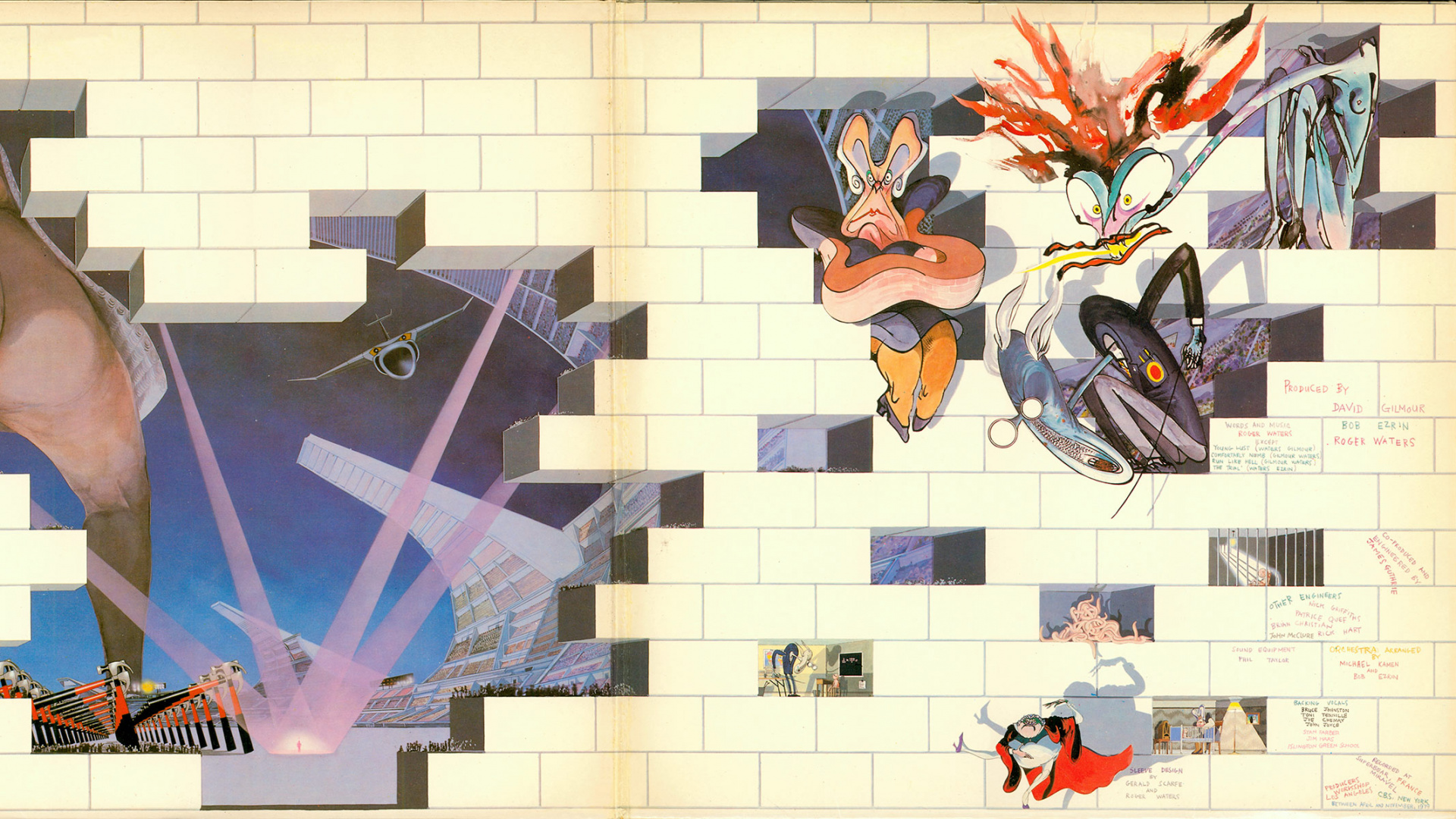 平克*弗洛伊德, 墙壁, 专辑, 艺术, 画家 壁纸 1920x1080 允许