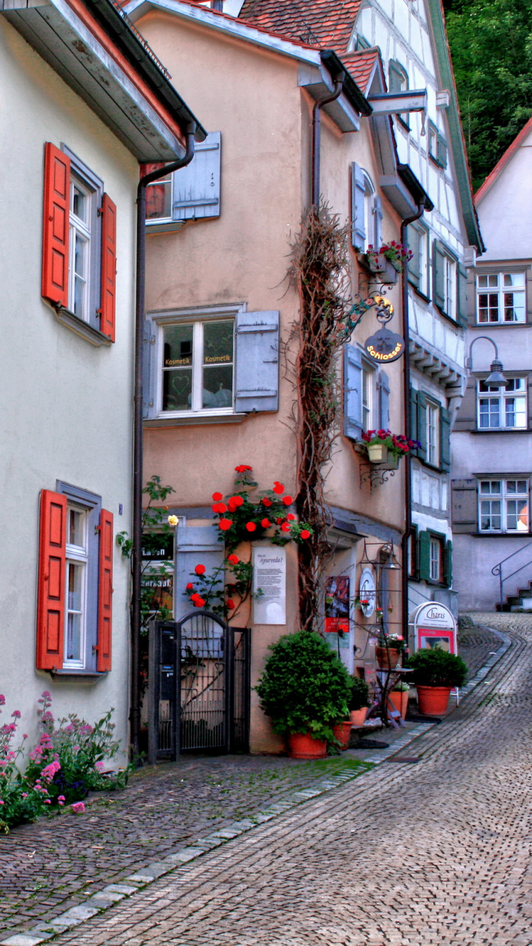 Bâtiment en Béton Rouge et Blanc. Wallpaper in 750x1334 Resolution
