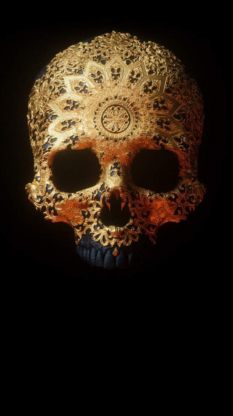 Skull, Illustration, Art, Design, Poster. Wallpaper in 750x1334 Resolution