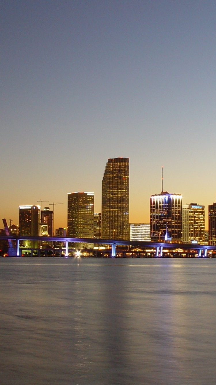 City Skyline During Night Time. Wallpaper in 750x1334 Resolution