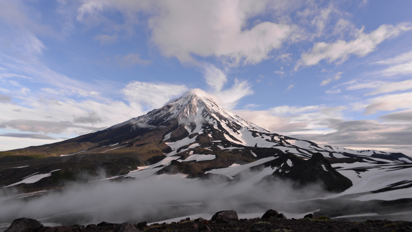 高地, 山脉, 屏蔽火山, 多山的地貌, 成层 壁纸 1366x768 允许