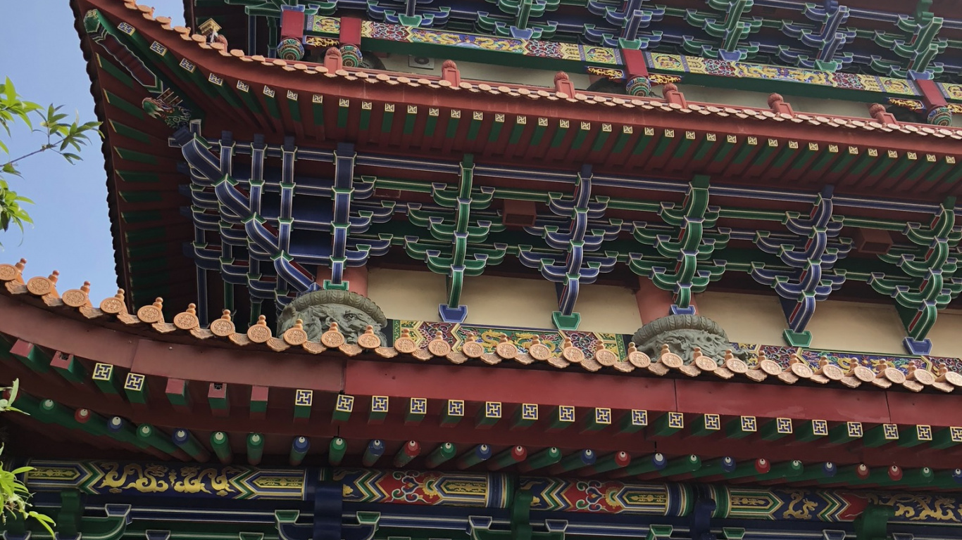 Chinese Architecture, Shinto Shrine, Faade, Architecture, Roof. Wallpaper in 1366x768 Resolution