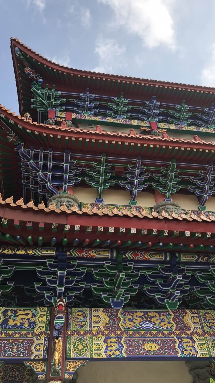 Chinese Architecture, Shinto Shrine, Faade, Architecture, Roof. Wallpaper in 750x1334 Resolution