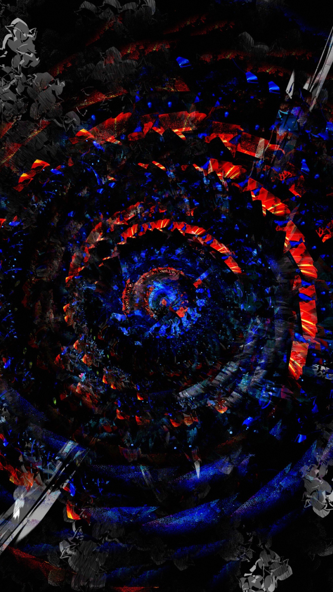 Décor Rond Noir et Rouge. Wallpaper in 1080x1920 Resolution