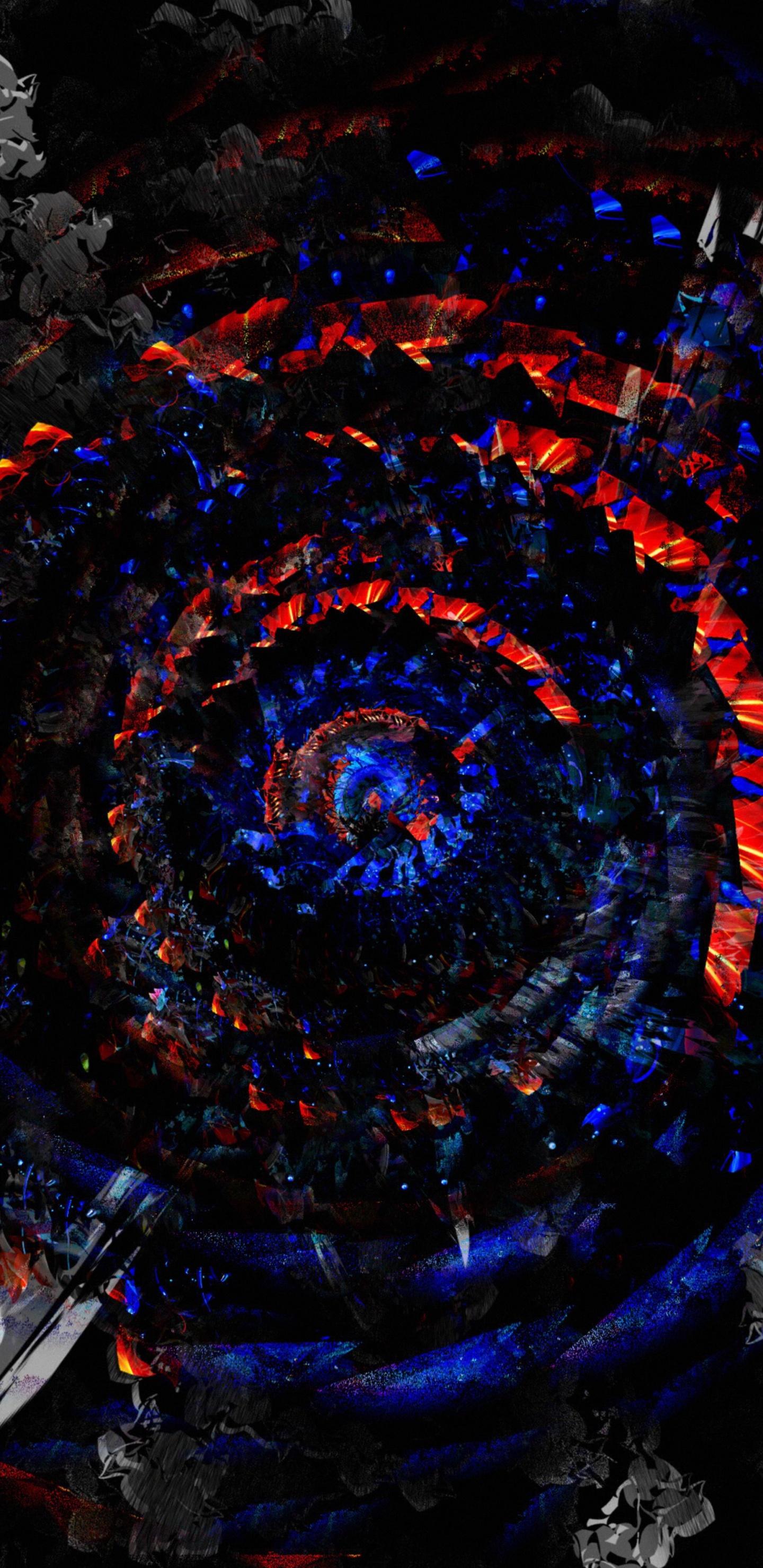 Black and Red Round Decor. Wallpaper in 1440x2960 Resolution