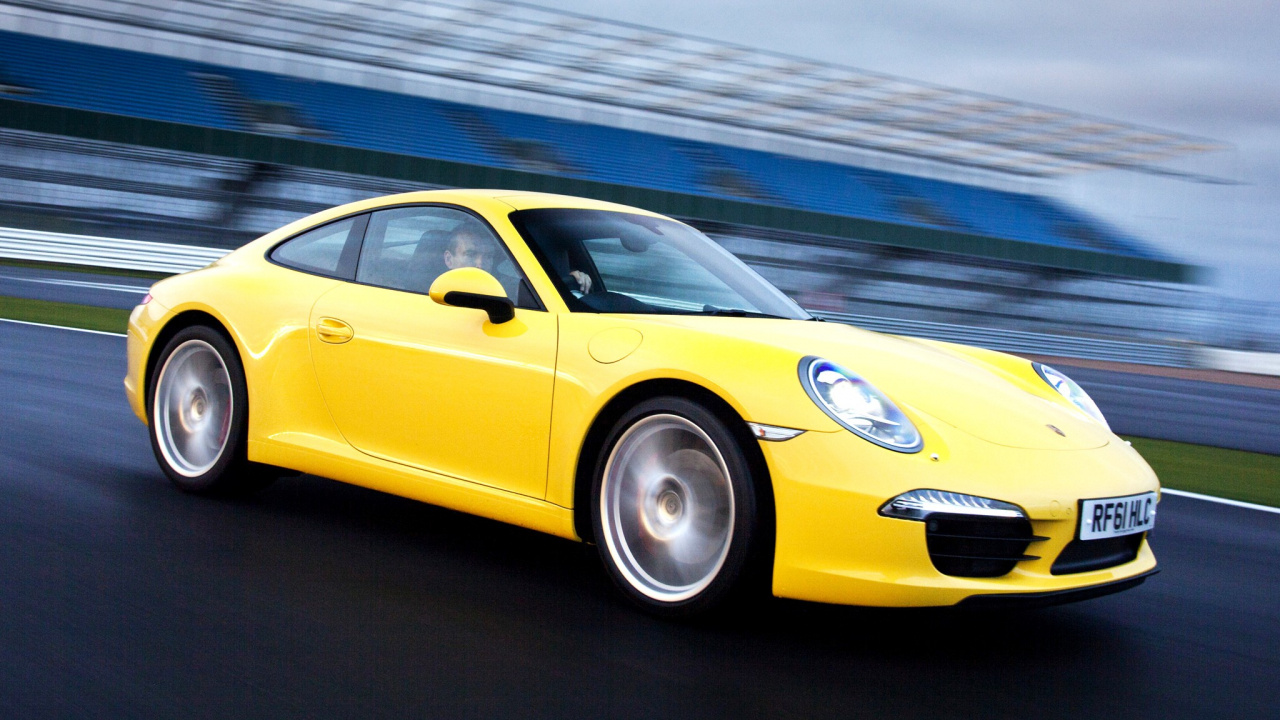 Yellow Porsche 911 on Road During Daytime. Wallpaper in 1280x720 Resolution