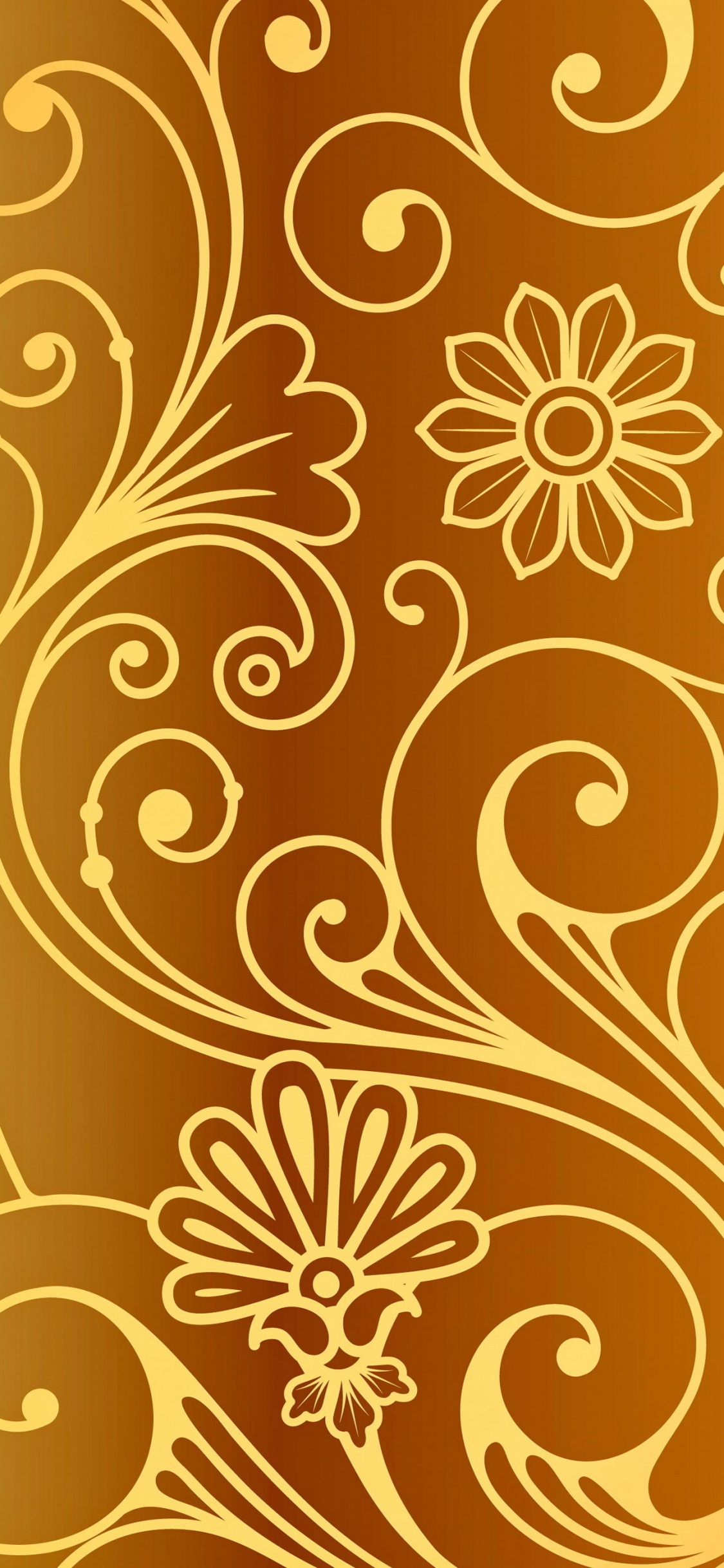 Textile Floral Blanc et Marron. Wallpaper in 1125x2436 Resolution