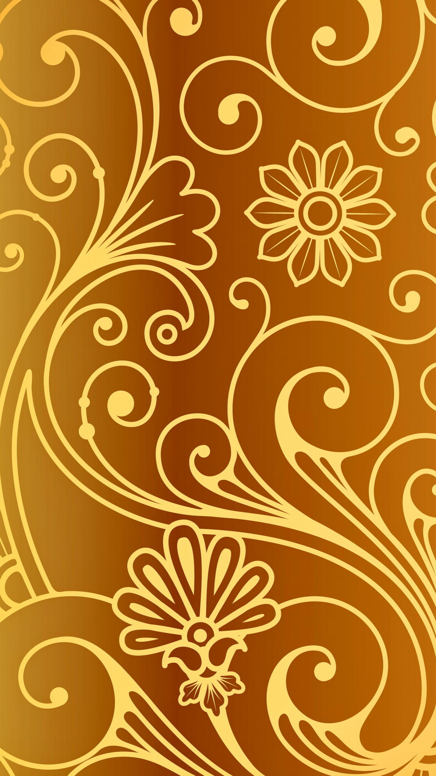 White and Brown Floral Textile. Wallpaper in 1440x2560 Resolution