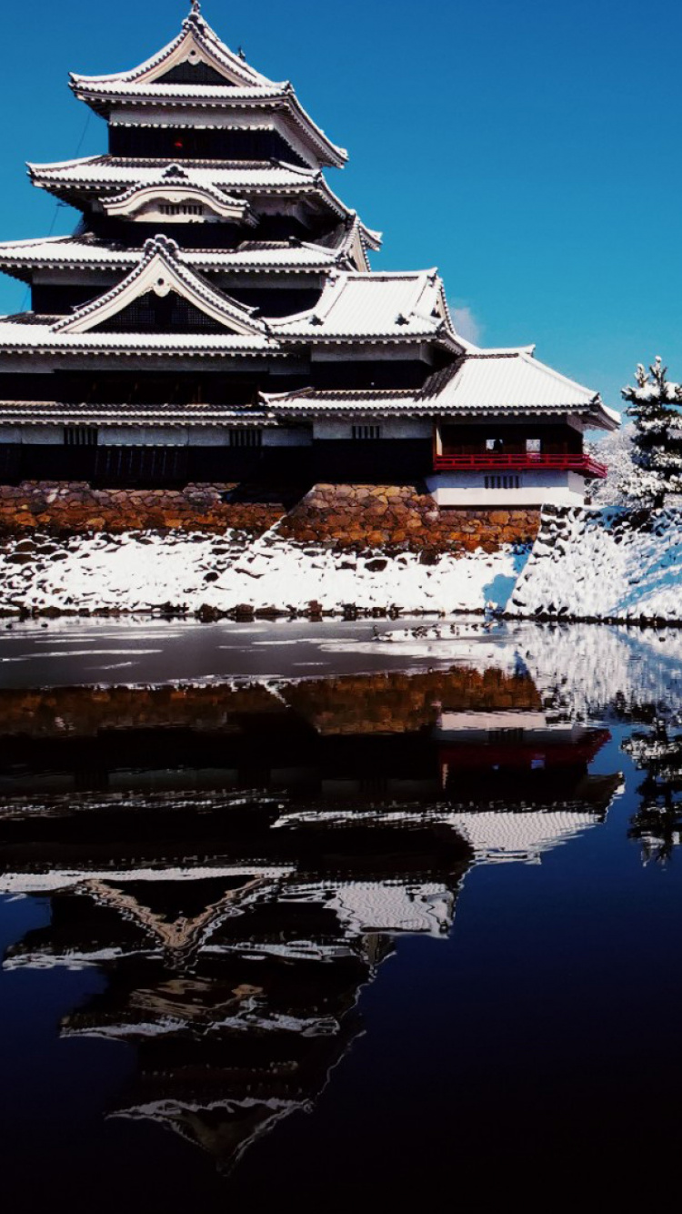 冬天, 反射, 寺庙, 历史站, 滑雪胜地 壁纸 750x1334 允许