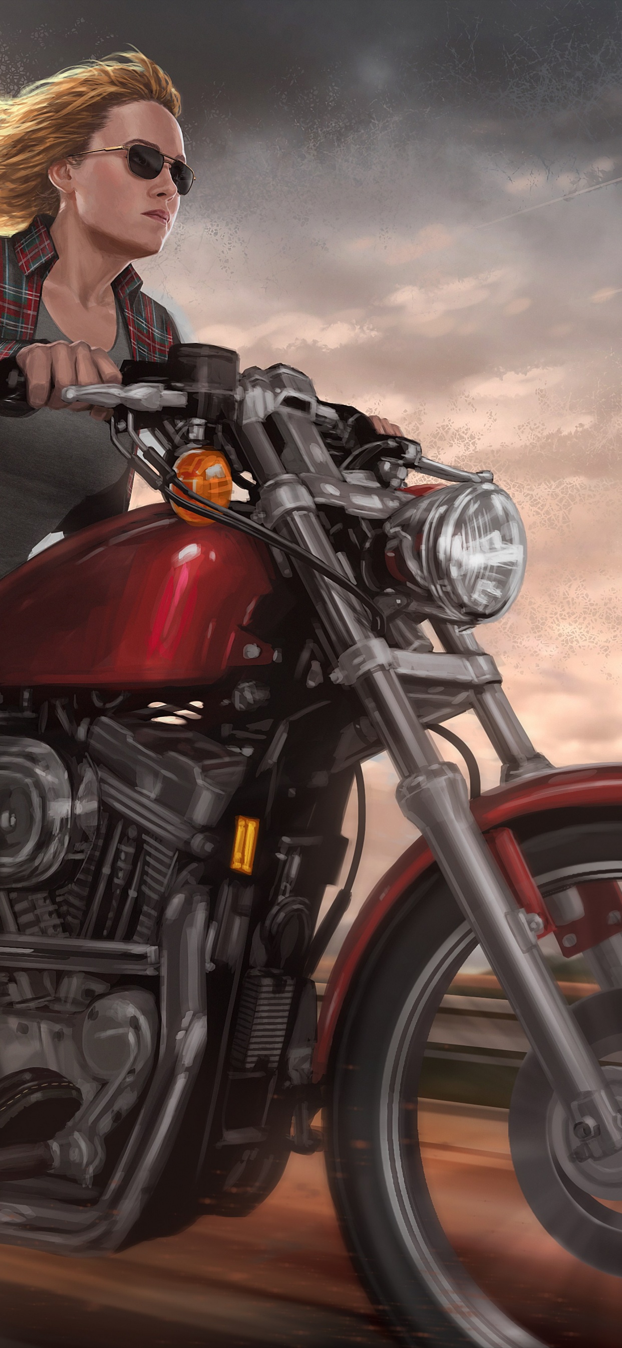 Moto Capitaine Marvel, Captain Marvel, Carol Danvers, Superhero, Marvel. Wallpaper in 1242x2688 Resolution