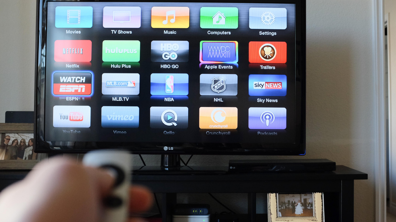 Download 1366x768 Wallpaper Black Flat Screen tv Turned on Showing Game Black Flat Screen tv Turned on Showing Game. Wallpaper in 1366x768 Resolution