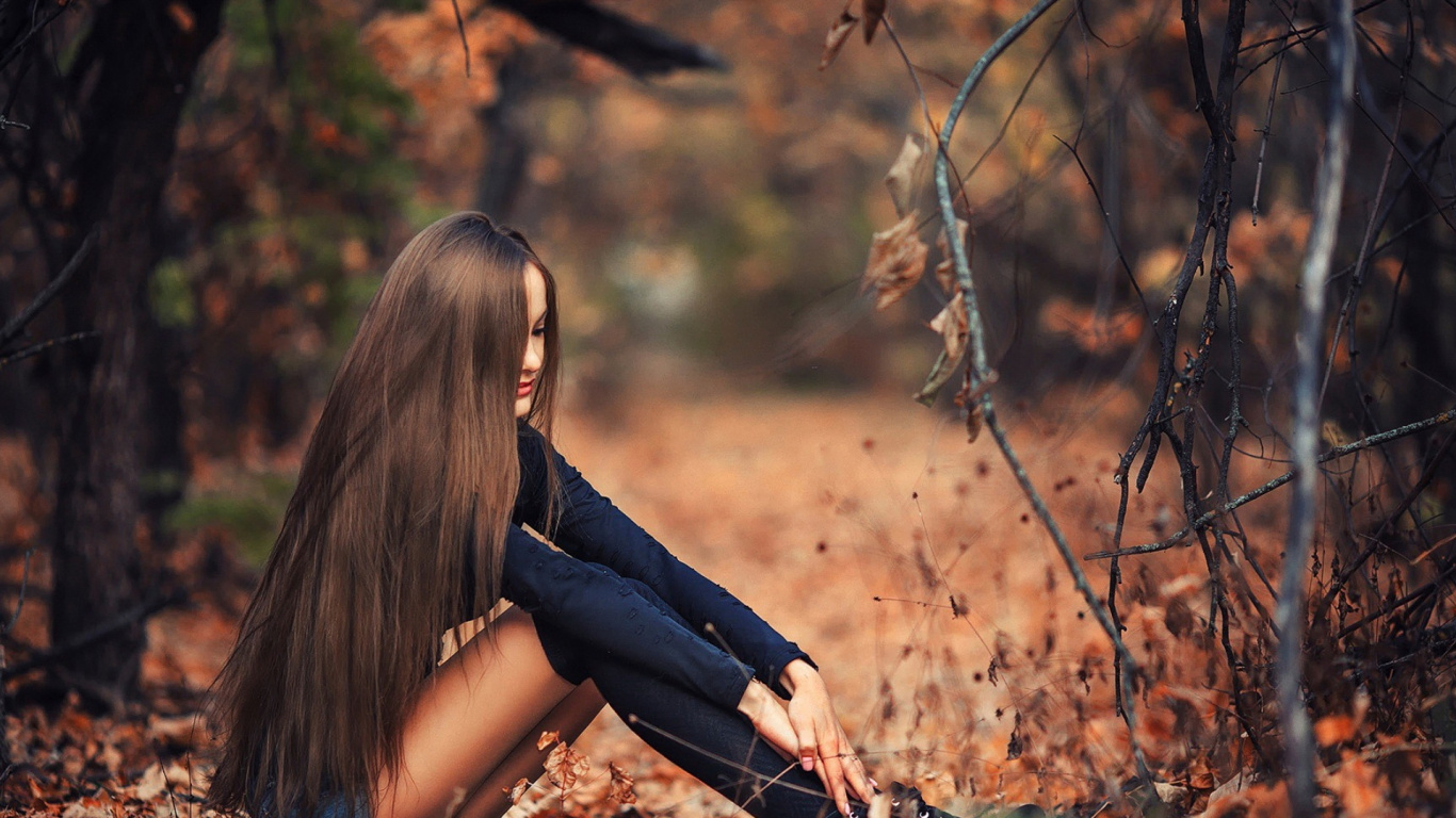 Fille Automne, Vêtement, Mode, Cheveu, Sourire. Wallpaper in 1366x768 Resolution