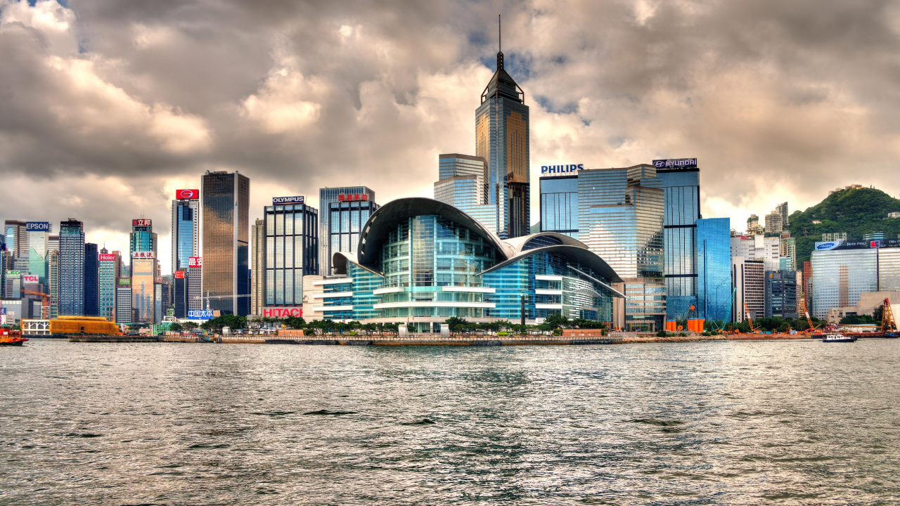 City Skyline Under Cloudy Sky During Daytime. Wallpaper in 1280x720 Resolution