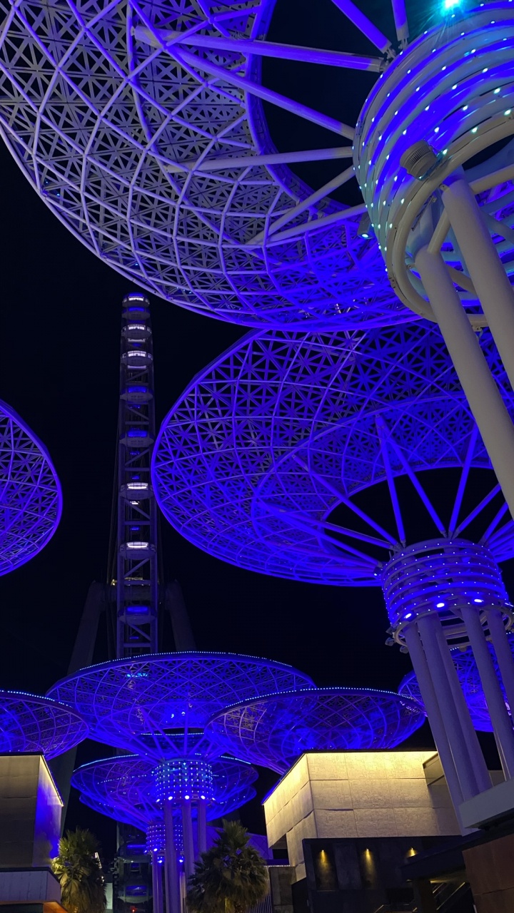 Singapore, Landmark, Blue, Purple, Majorelle Blue. Wallpaper in 720x1280 Resolution