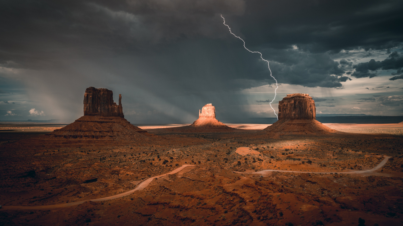 气氛, 生态区, 闪电, 自然景观, 雷雨 壁纸 1280x720 允许