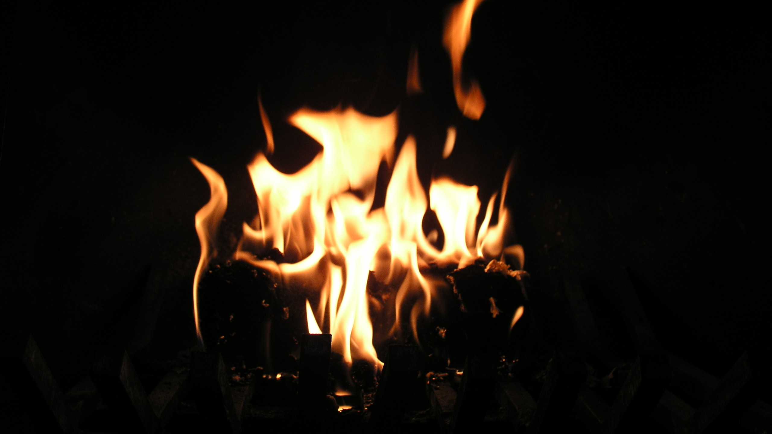 Burning Fire in The Dark. Wallpaper in 2560x1440 Resolution