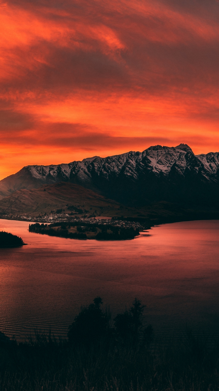 Neuseeland, Sonnenuntergang, Cloud, Wasser, Atmosphäre. Wallpaper in 750x1334 Resolution