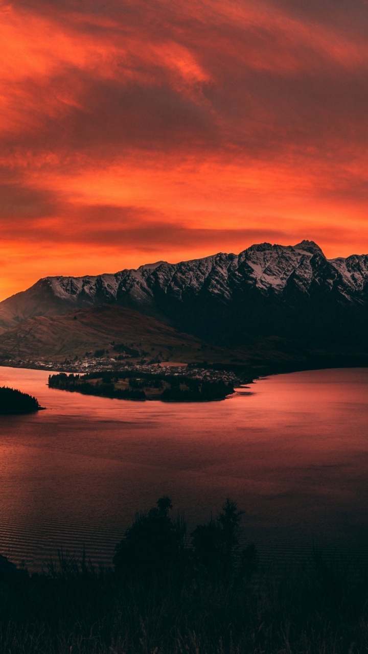 New Zealand, Sunset, Cloud, Water, Atmosphere. Wallpaper in 720x1280 Resolution