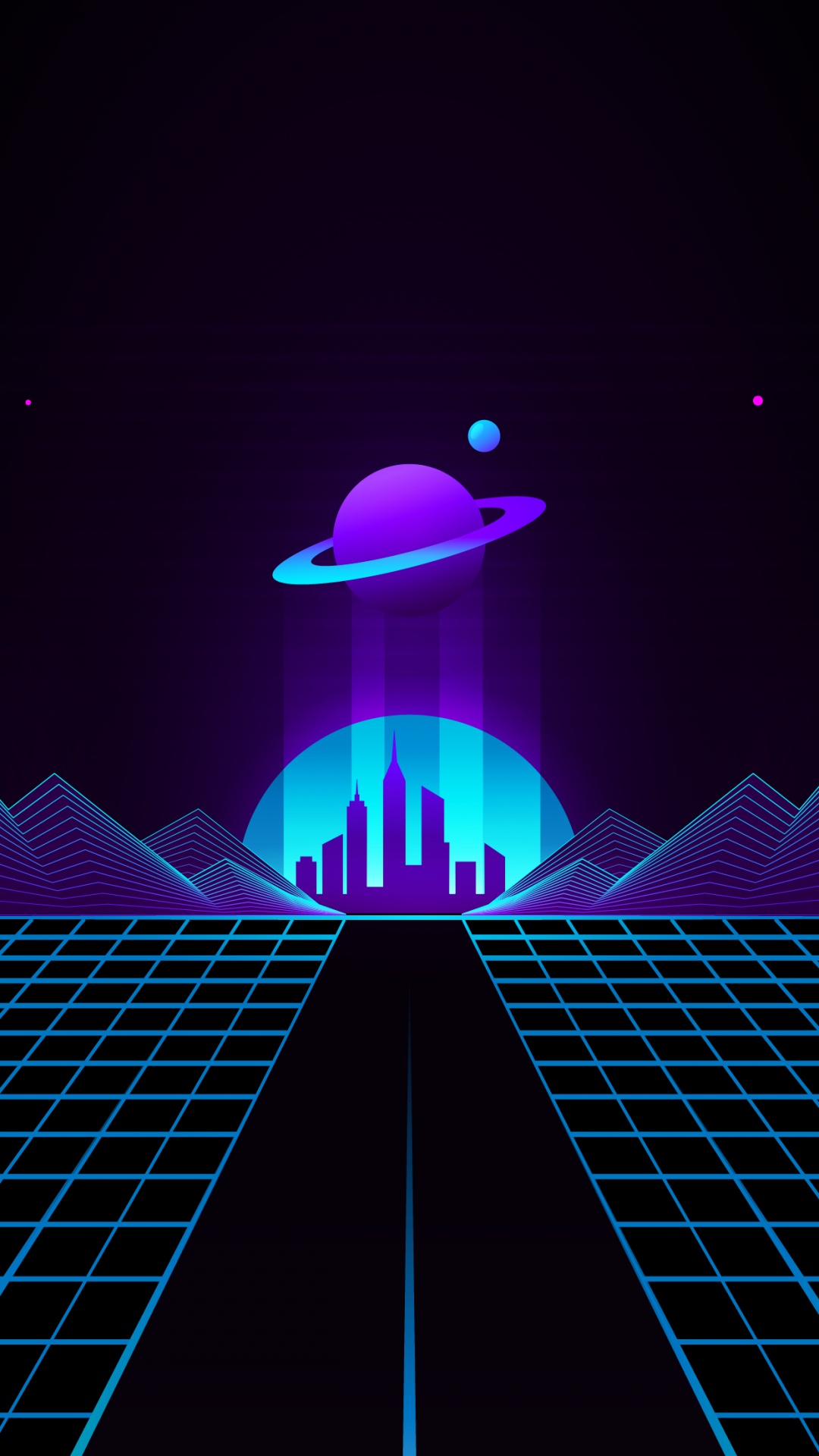 庞克, Synthwave, 紫色的, 紫罗兰色, 色彩 壁纸 1080x1920 允许