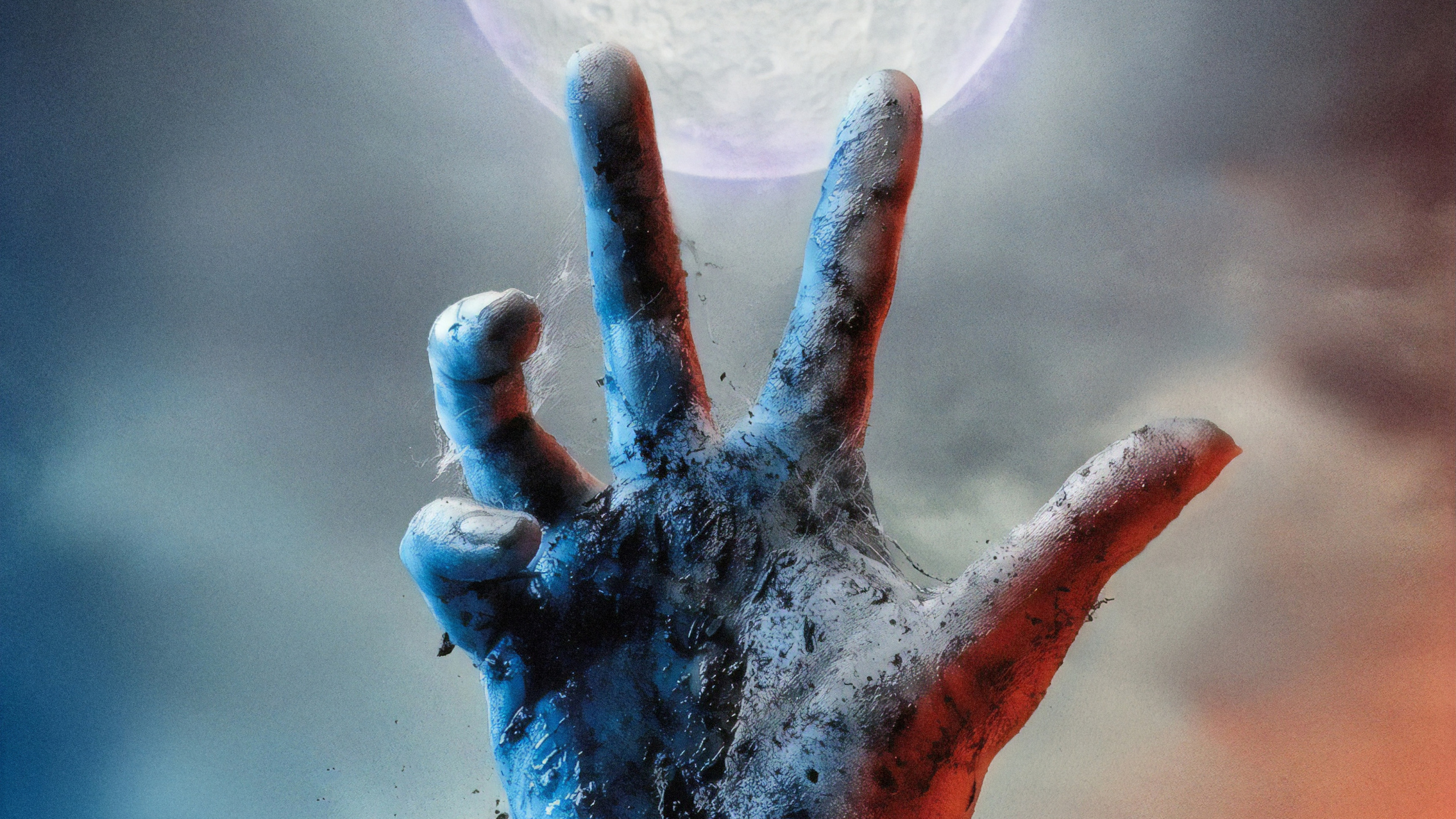 Personen Hand Auf Grauem Stein. Wallpaper in 2560x1440 Resolution