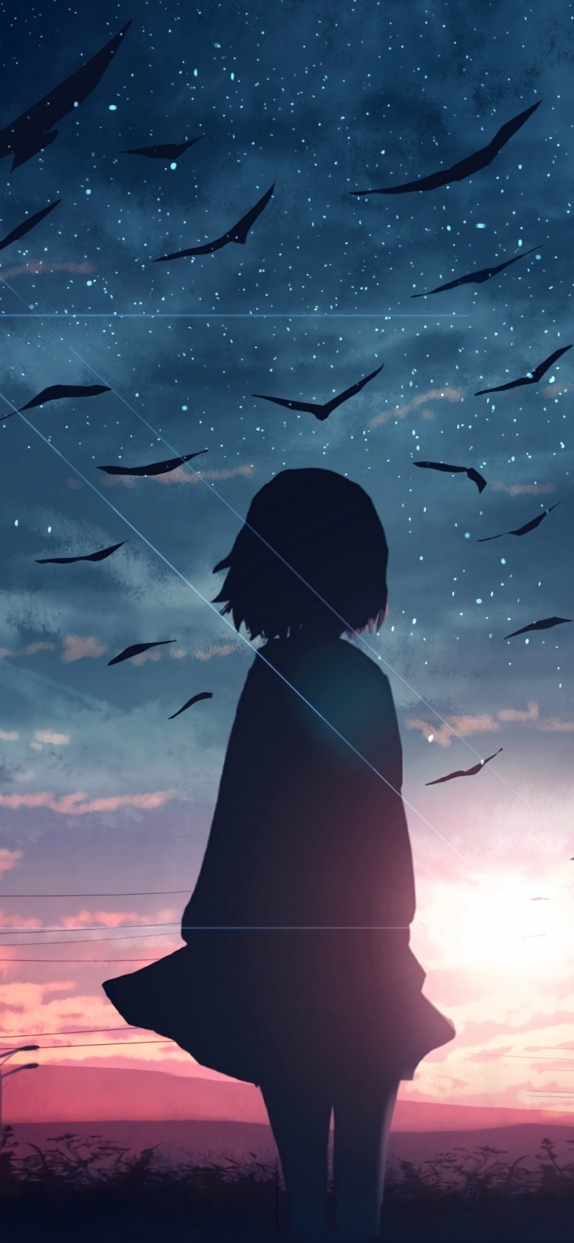 Anime Lumineux, L'anime, Illustration, Manche, Atmosphère. Wallpaper in 1125x2436 Resolution