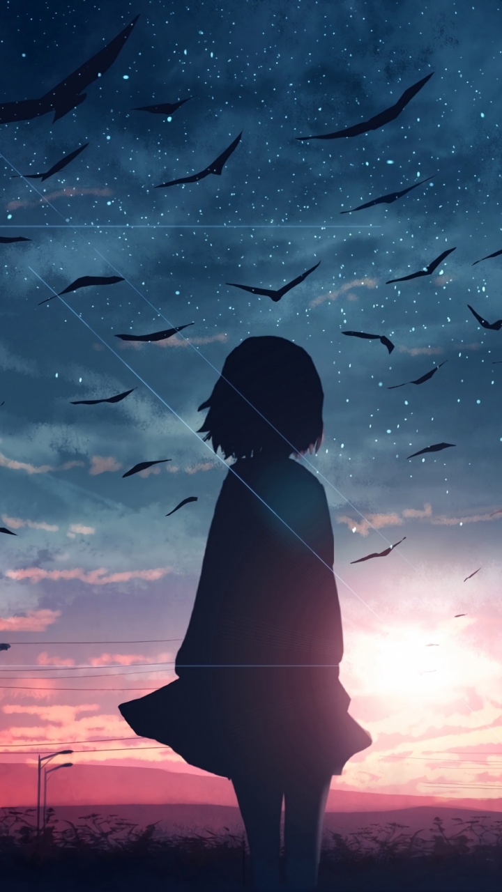 Anime Lumineux, L'anime, Illustration, Manche, Atmosphère. Wallpaper in 720x1280 Resolution
