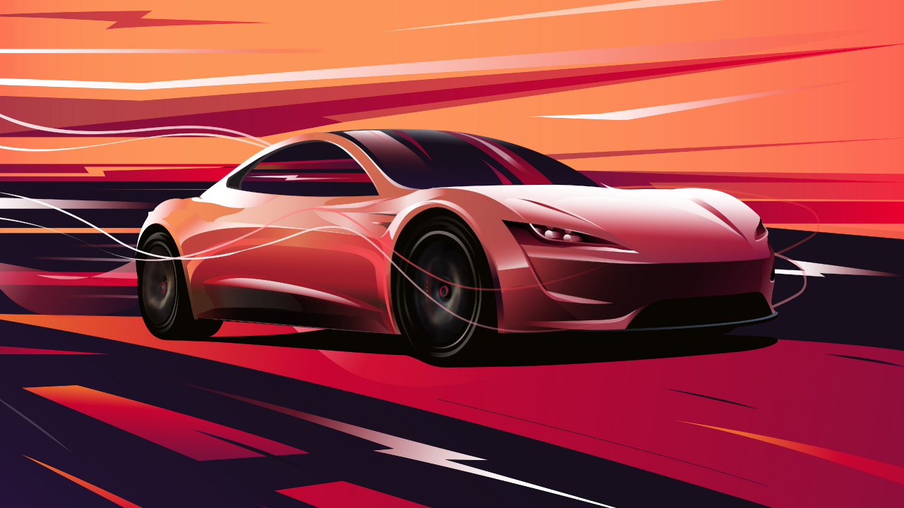 Tesla Roadster, Tesla, Cars, Sports Car, Tesla Model S. Wallpaper in 1280x720 Resolution