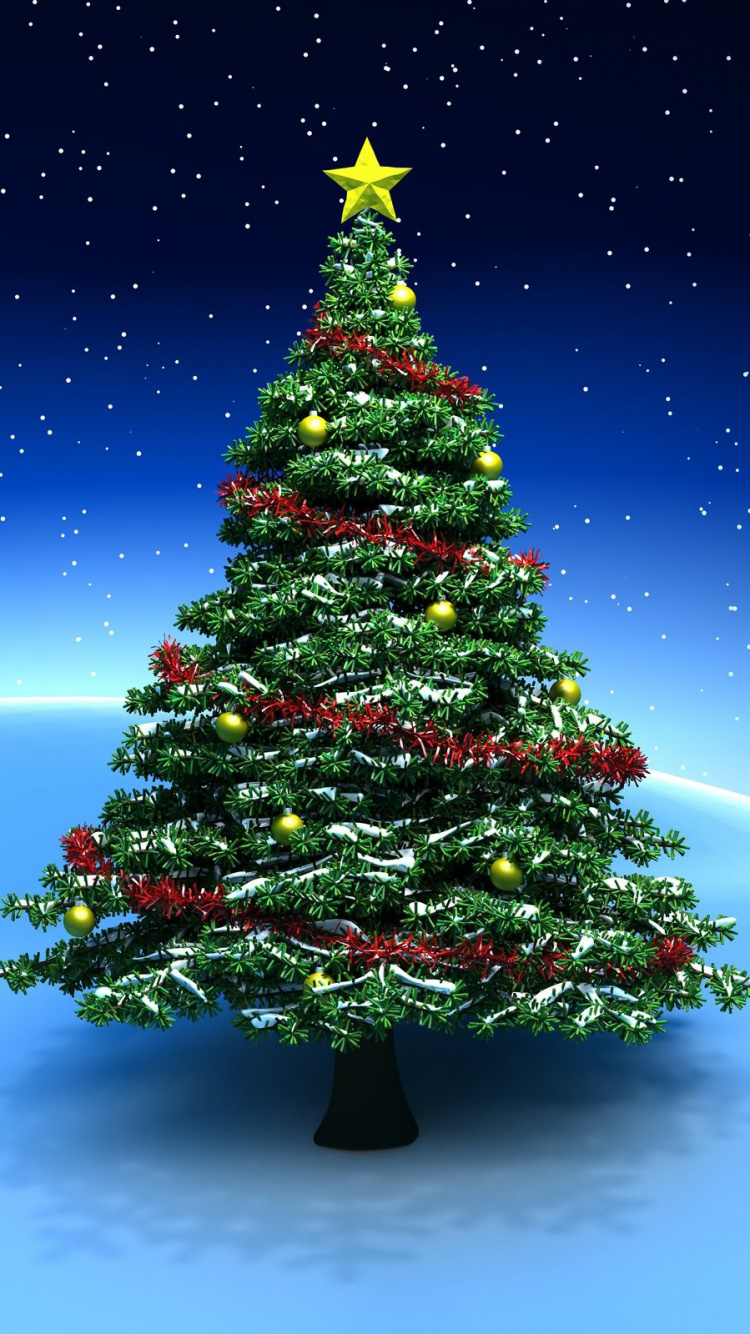 New Year, Christmas Day, Christmas Tree, Tree, Christmas. Wallpaper in 750x1334 Resolution