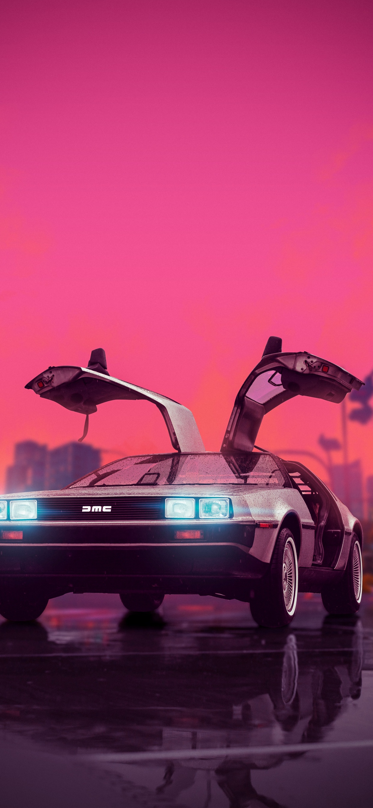 Reflection, Cars, Stray Birds, Tire, Wheel. Wallpaper in 1242x2688 Resolution