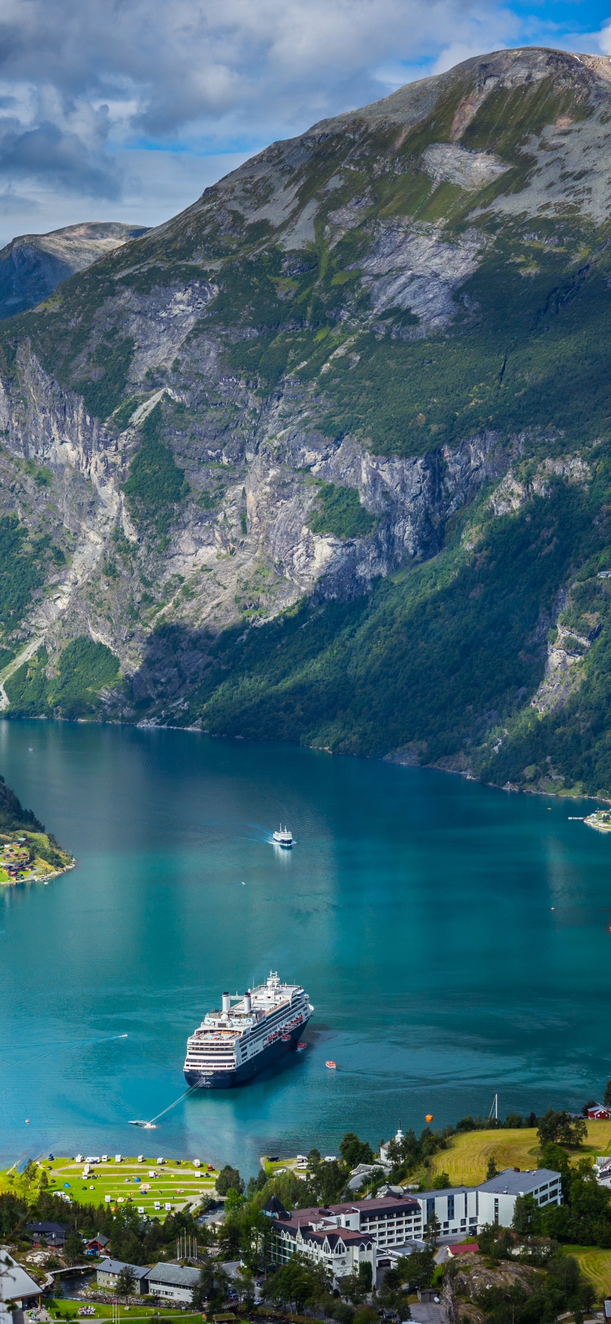 Green Lake in The Middle of Green Mountains. Wallpaper in 1242x2688 Resolution