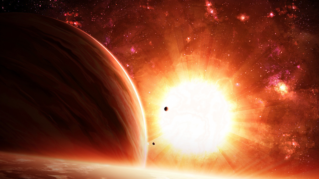 Sun in The Sky During Night Time. Wallpaper in 1280x720 Resolution