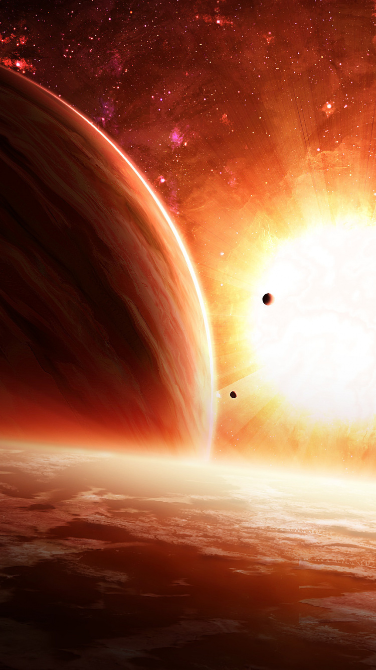 Sun in The Sky During Night Time. Wallpaper in 750x1334 Resolution