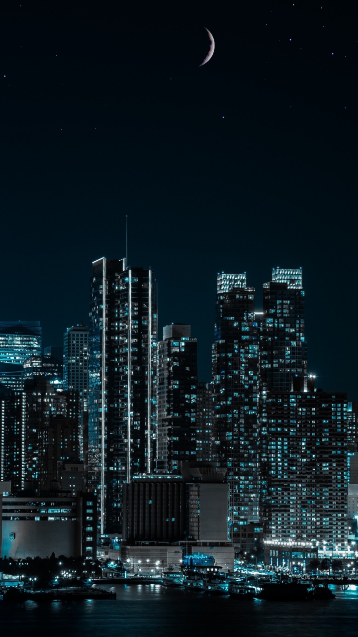 Manhattan, Bâtiment, Gratte-ciel, Atmosphère, Nature. Wallpaper in 720x1280 Resolution