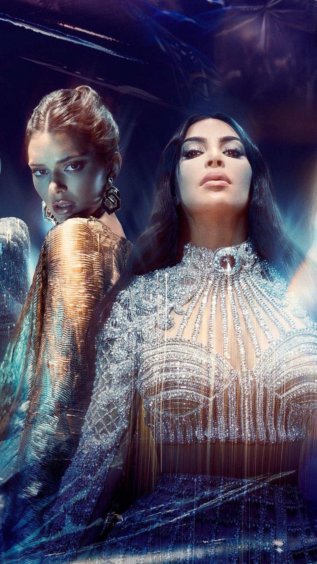 3 Femmes en Robe Fleurie Marron et Blanche. Wallpaper in 1080x1920 Resolution