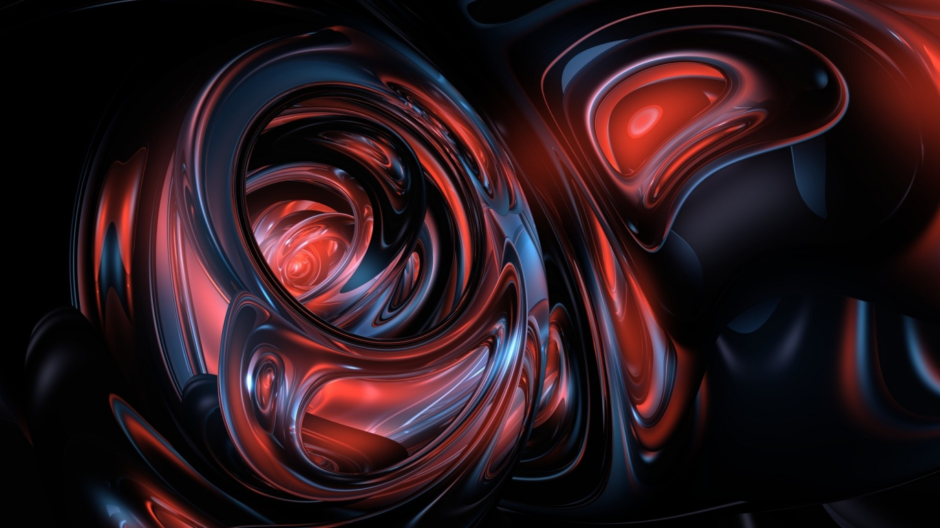 Peinture Abstraite Bleue et Rouge. Wallpaper in 1366x768 Resolution