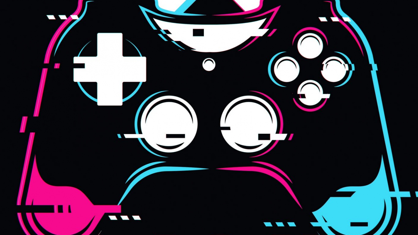 Contrôleur de Jeu, Joystick, Symbole, Graphisme, Conception. Wallpaper in 1366x768 Resolution